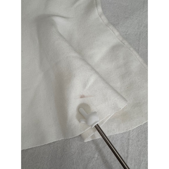 AQUA‎ White Peplum Top Sleeveless Knit Tank Flared Hem Modern Size M - Picture 6 of 9